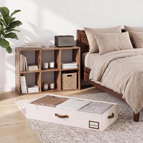 Under Bed Storage Containers with Clear Lid - Ivory White, 33 x 17 x 6 Inches