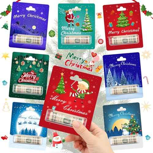 Christmas Money Holders for Cash, 8Pcs Funny Xmas Decorations Ornaments Gifts for Christmas Decor Tree Hanging Accessories Money, for Grandkids & Teens