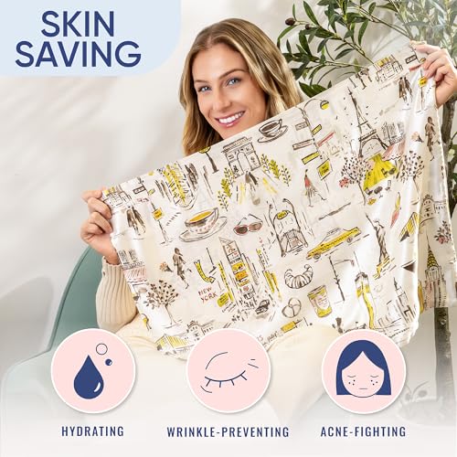 Silk Pillowcase 100% Mulberry Silk Queen & King Size - Nicole Miller NY to Paris Variation