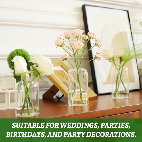 Clear Glass Bud Vases Set of 24 | Small Flower Vases for Centerpieces & Decor - Variation of THIS listing