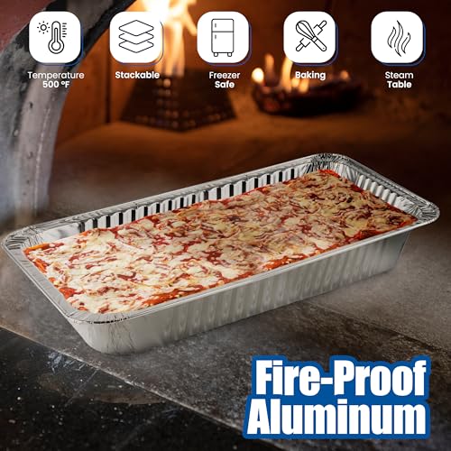 Disposable Aluminum Steam Table Pan - Full Size Deep Foil Baking & Serving Tray - 15 Inch