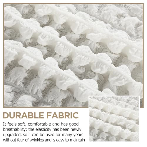 Fanfanwin 2 Pcs Chair Sofa Slipcover Set - White