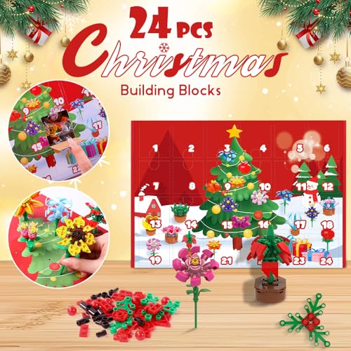 JOICEE Floral Building Blocks Advent Calendar 2026 Christmas Gift for Kids