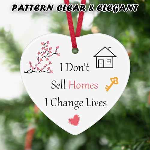 Real Estate Agent Gifts Christmas Ornaments Realtor Appreciation Gifts Thank You Present Broker Salesman Agent Closing Salesperson Present Ceramic Ornament Christmas Tree Decoration