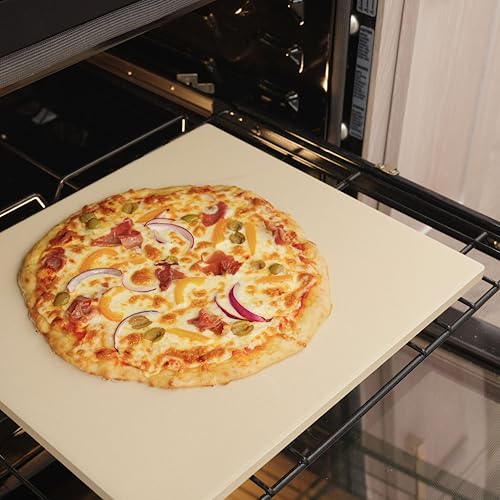 Old Stone Rectangular Pizza Stone 14x16-Inch for Oven & Grill, Kitchen USPs Included