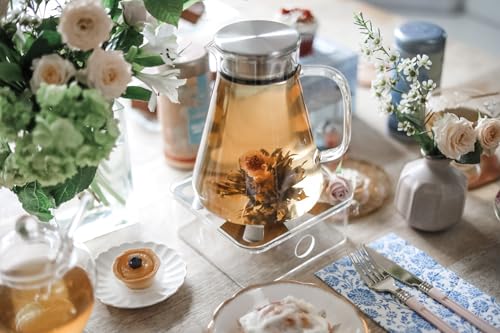 Teabloom One-Touch Tea Maker, 2-in-1 Teapot and Kettle with Stainless