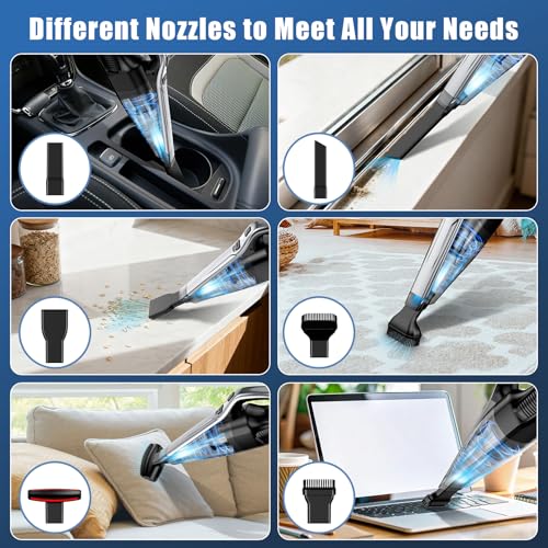 Finevio 1FH 6-in-1 Cordless Handheld Vacuum Cleaner - Portable Mini Car & Home Dust Remover
