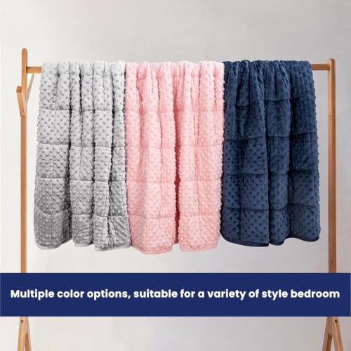 Kids Weighted Blanket Twin 7lb Pink Breathable Minky All-Season Sleep Aid Variation of THIS listing