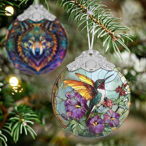 Stained Glass Suncatcher Ornament - Hummingbird Christmas Decorations