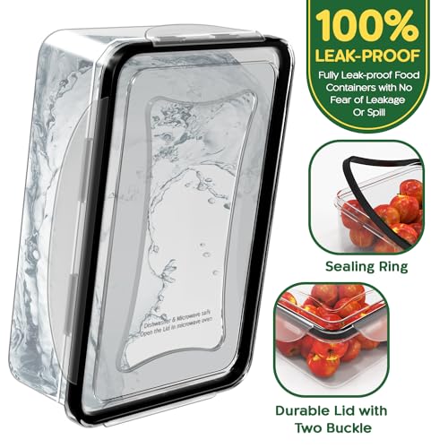 RockBerry 56 pcs Food Storage Containers with Lids Set - Airtight, Leakproof, Reusable Kitchen Organizer