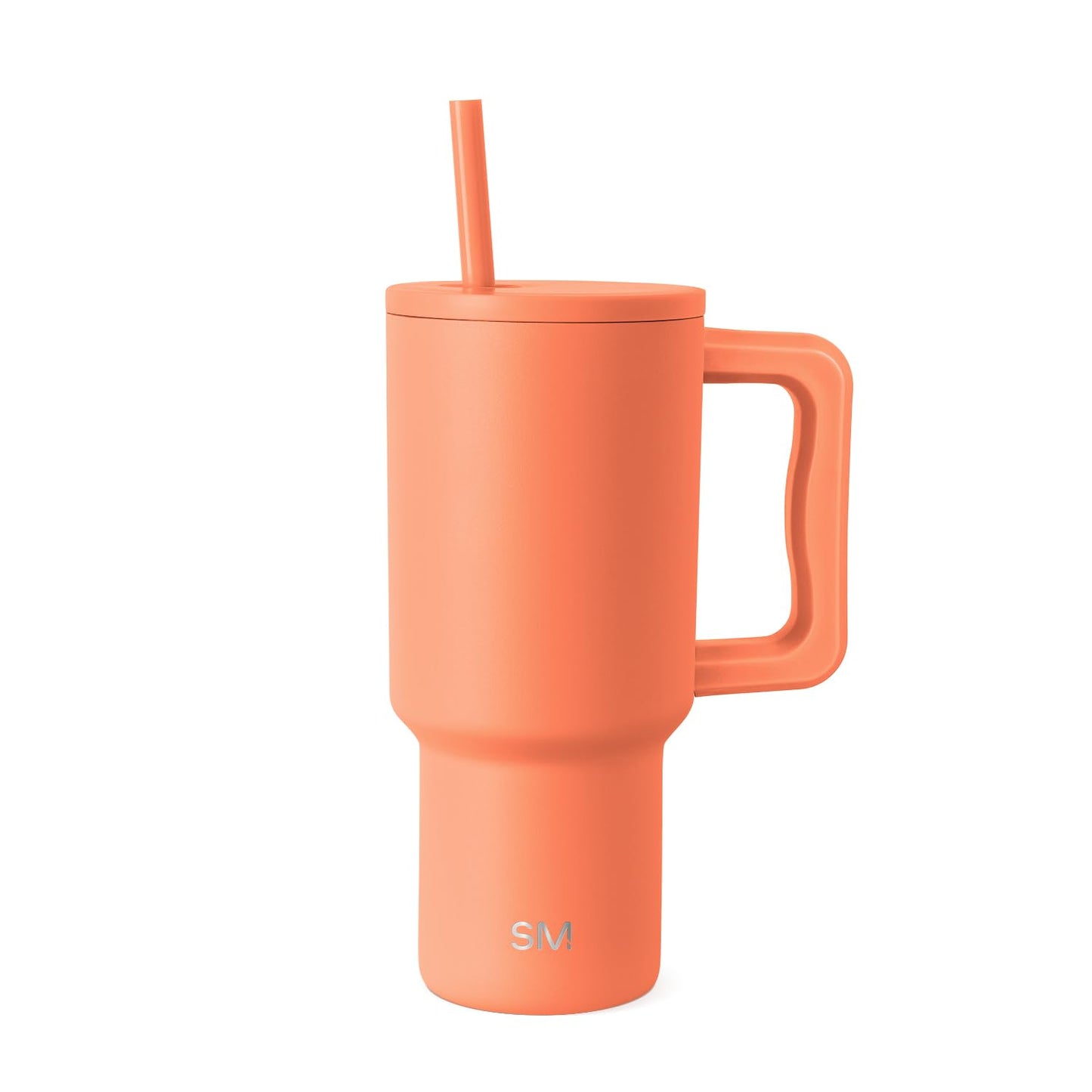 Simple Modern 30 oz Trek Tumbler with Handle and Straw Lid | Cup Holder Friendly Insulated Stainless Steel Travel Mug | Clementine