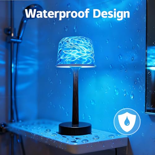 Walnut Finish Waterproof Shower Light with 16 Color Projection and Remote Control