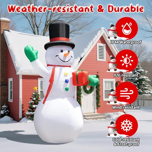 Dawdix 15FT Inflatable Snowman Christmas Yard Decor with LED Lights & Hat