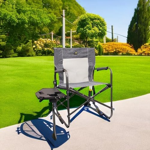 GCI Outdoor Freestyle Rocker - Portable Folding Rocking Chair with Side Table | Perfect for Camping