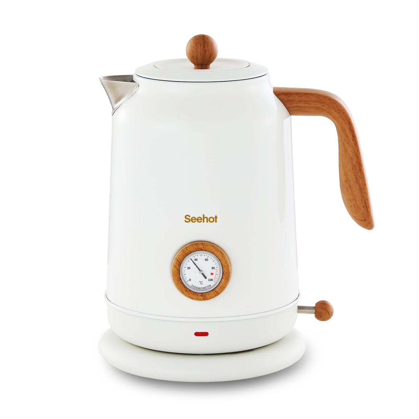 Seehot® 1.7L (57.oz) Electric Kettle with Thermometer, 1200W Large Electric Tea kettle with 304 Stainless Steel,Hot water kettle Electric for Coffee&Tea-White