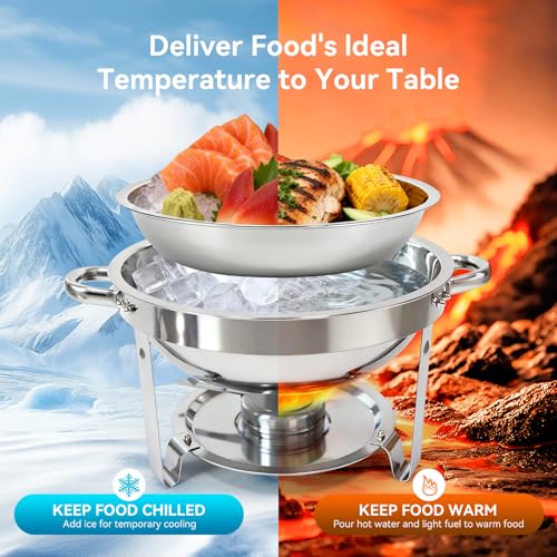 Silver 4-Pack Buffet Chafing Dishes 6QT Stainless Steel Food Warmer Set