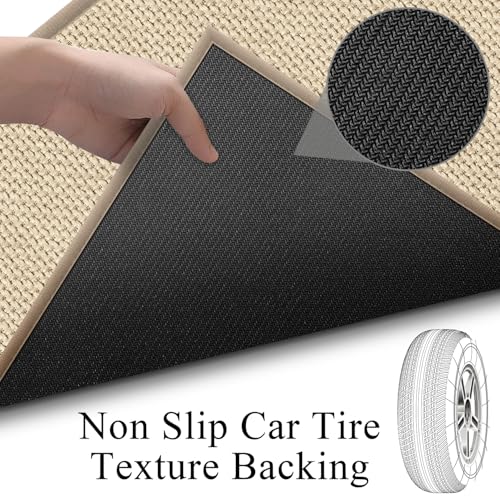 Long Beige Runner Rug 20 ft Non Slip Water Absorbent Indoor Hallway Mat - Variation: Beige / 2'4" x 20'