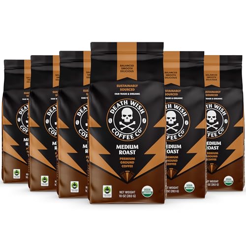 Organic Medium Roast Ground Coffee 6 Pack - Bold Flavor & Smooth Finish