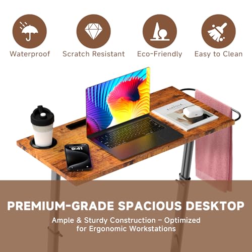 Adjustable Treadmill Desk Stand for Walking, Cycling & Workstation - Rustic Brown