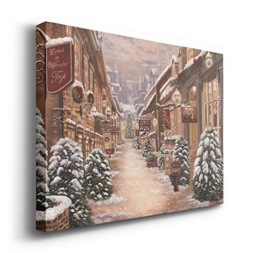 Renditions Gallery Christmas Village Wall Art - 36 x 24 Inch Winter Wonderland Canvas Decor, Ready to Hang