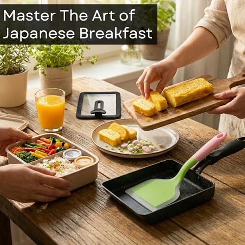 HAPPI STUDIO Tamagoyaki Pan - Japanese Egg with Lid, Square 7x6 Inch