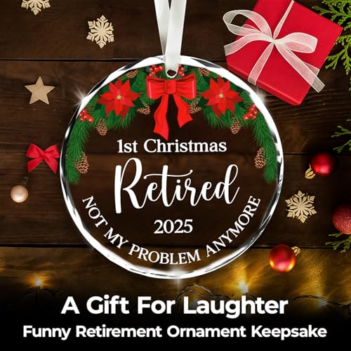 NewEleven Retirement Ornament - Funny Retirement Gifts for Woman - Christmas Tree Decoration for Mom, Nurse, Teacher, Coworker & Friends