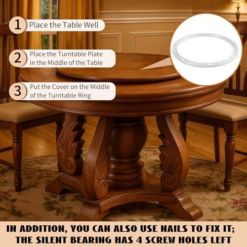 24 Inch Commercial Heavy Duty Aluminum Lazy Susan Turntable Bearing - Supports 620 Lbs