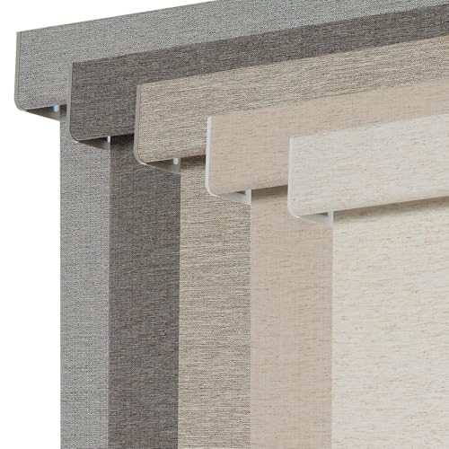 Persilux 45x72 Inch Blackout Roller Shades Linen Fabric Cordless Insulated UV Block for Home & Office - Cream Variation