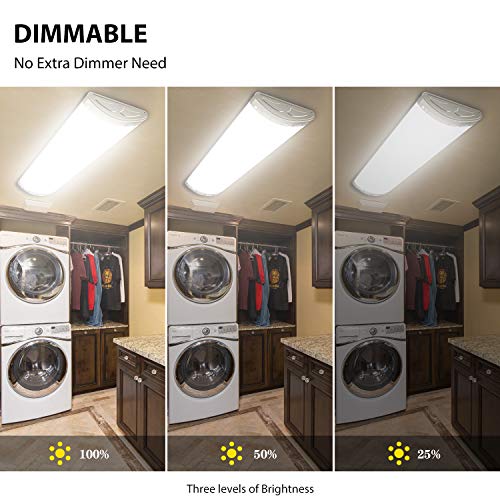 4ft Dimmable LED Light Fixture 80W 4000K Flush Mount - 1 Pack