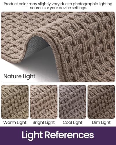 DEXI Indoor Entryway Doormat 48x72 Beige Non-Slip Absorbent Door Mat