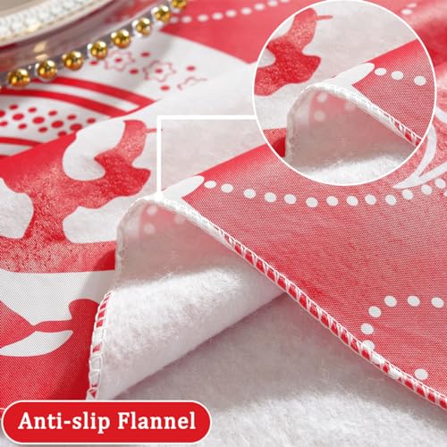 SASTYBALE Christmas Waterproof Vinyl Rectangle Tablecloth 60x120 Inches Red