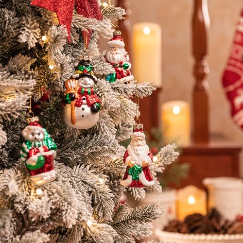 Valery Madelyn Christmas Glass Ornaments Set - 4 Decorative Holiday Balls