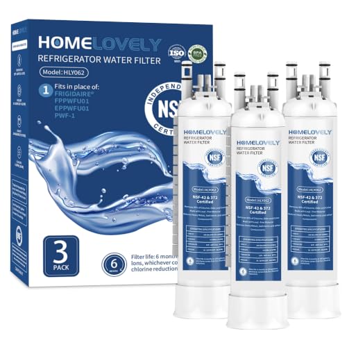 HOMELOVELY 3 Pack Water Filter Replacement for Frigidaire Models GRFS2853AF, GRMS2773AF – Easy Install, NSF Certified