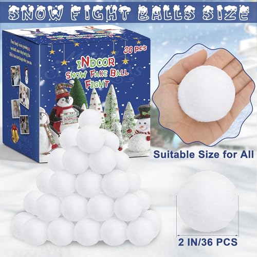 36 PCS Plush Snow Balls for Kids Indoor Snow Fight Set - Homiar 36 PCS