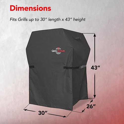 GrillTough Heavy Duty BBQ Grill Cover - Waterproof & Weather Resistant, 30 Inch | Fits Weber & Charbroil