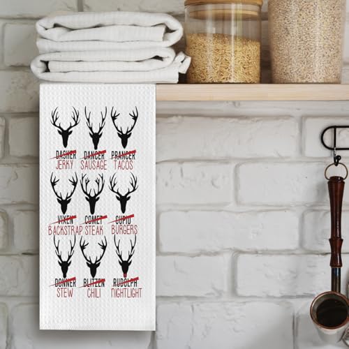 Funny Santa’s Reindeer Kitchen Towels, 16x24 - Cilrii Christmas Deer Hand Towel - Section 2