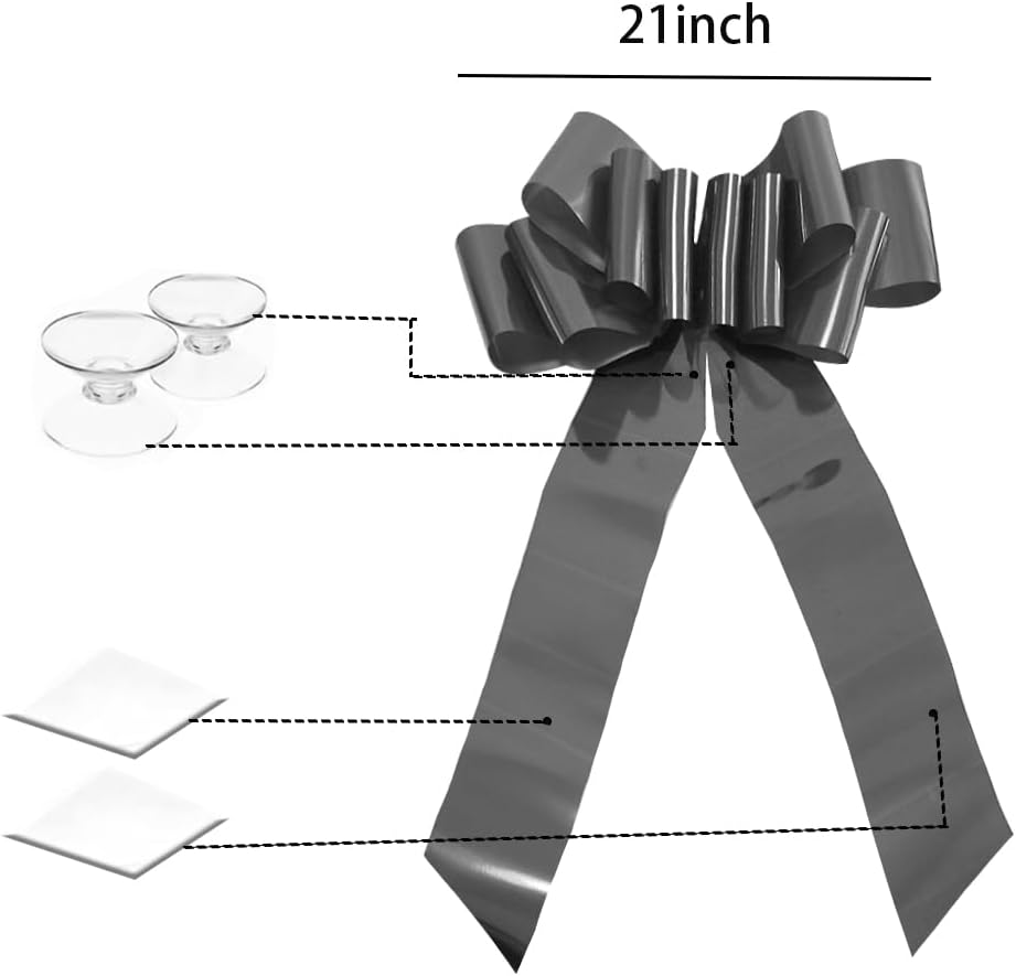 Skiennix Giant Car Bow - 23 Inch Pink Gift Bow for Weddings, Birthdays & Holiday Decorations