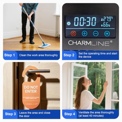 Charmline Smart Ozone Generator for Car & Home 12V/120V Dual Power with Remote - Black 2-in-1