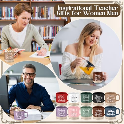 Didaey 20 Pcs Teacher Appreciation Coffee Mug Set, Pastel Color, 13 oz, Bulk Gifts