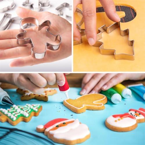 9-Piece Christmas Cookie Cutter Set Stainless Steel Holiday Baking Shapes