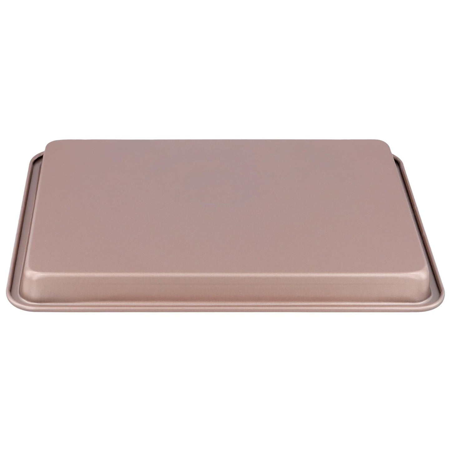SHEUTSAN 4 Pack Gold Baking Sheet Pan, 13 x 9 x 1 Inch Carbon Steel Oven Tray, Cookie Sheet Pans for Cooking, Roasting