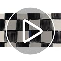 Wall Clock - Black and White Courtly Check Pattern - MacKenzie-Childs - Unique Home Decor
