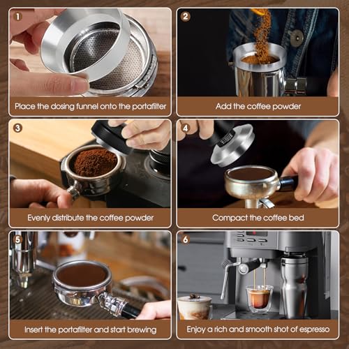 Reoszeank 54mm Espresso Accessories Kit for Breville - Tamper, Distributor, Dosing Funnel