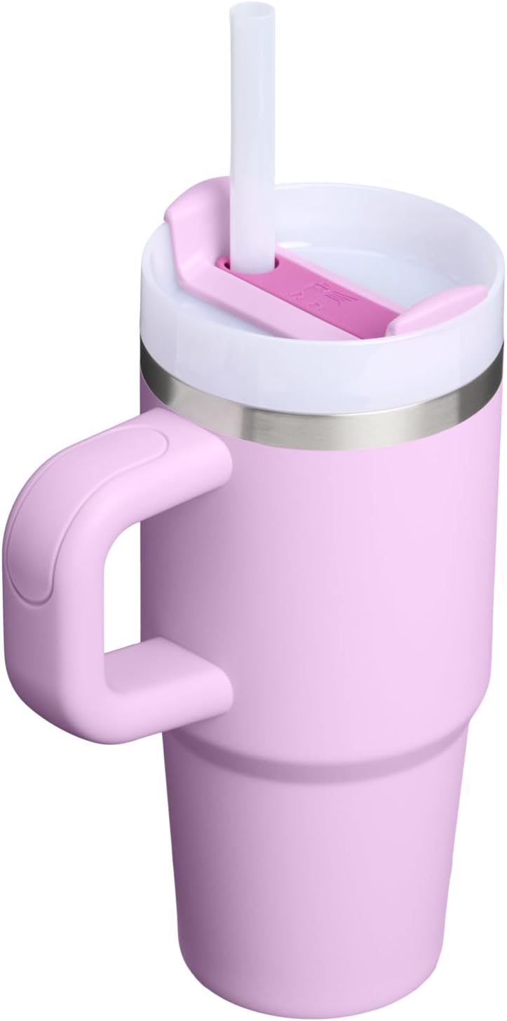 STANLEY Quencher H2.0 Tumbler - 14 oz Insulated Stainless Steel with Handle & Straw | Soft Orchid Color