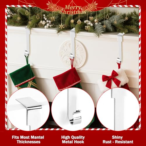 Christmas Stocking Holder Hanger for Fireplace & Mantle Decorations