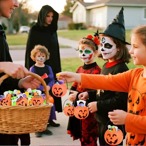 Halloween Party Favors Mini Pumpkin Buckets Set - Orange Color, 288 Pieces