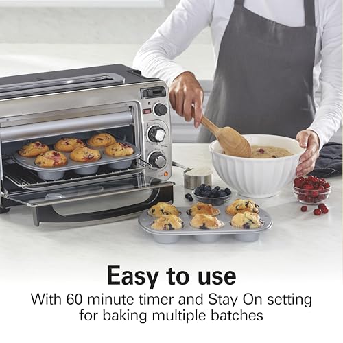 Hamilton Beach 2-in-1 Countertop Toaster Oven & Long Slot Toaster - Stainless Steel