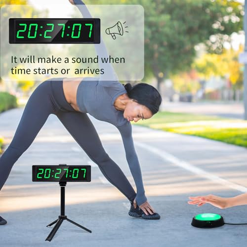 Plug-in Digital Gym Timer Clock with Stand, Large LED Countdown & Stopwatch for Home Fitness