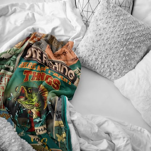 Ryubein Fishing Blanket 60x80 in - Green | Cozy 100% Polyester Outdoor Vacation Throw