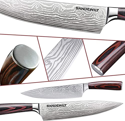 Japanese Knife Set 3 Pieces with Sheaths - Silver Variation